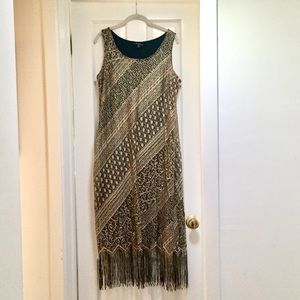 Dress Barn- Black and Gold Flapper Dress - Sz. 1X